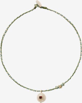 Pascale Monvoisin Kordelhalskette mit Perle und Granat Eddie