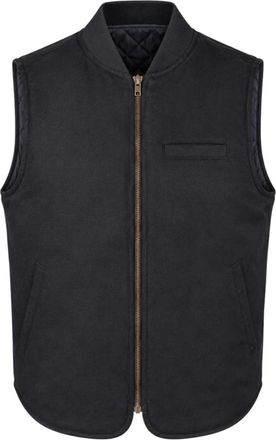 Bl'ker Omkeerbaar Wol Vest Uil - Heren - Bodywarmers - Zwart - L - Wol - Jassen