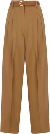 Max Mara Broeken, Dames, Bruin, S, Wol, Lange wollen broek