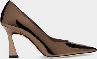 Stuart Weitzman 85mm Vinnie Metallic Leather Pumps