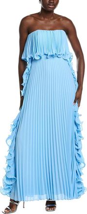 Badgley Mischka Octo Ruffle Pleated Gown