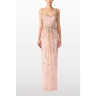 Jenny Packham Chrissy Sequin-Embellished Dress in Pink Sprite at Nordstrom, Size 16 Uk
