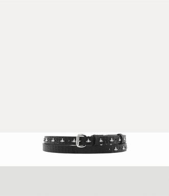 Vivienne Westwood Mini Alex Orb Stud Belt Mini Croc-embossed Black One Size Women