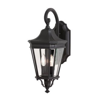 Netlighting Cotswold Lane 2 Light Outdoor Medium Wall Lantern Light Black IP44 E14