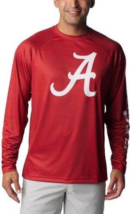 Columbia Mens Columbia Crimson Alabama Crimson Tide PFG Terminal Tackle Omni-Shade Raglan Long Sleeve T-Shirt at Nordstrom, Size Xx-Large
