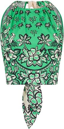 Red Valentino Carre Bandana Top - Dames - Tops zonder mouwen - Groen - M - Katoen - Tops