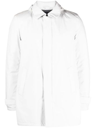 Herno detachable-hood feather-down jacket - men - Polyester/Feather Down/Polyamide - 44 - Neutrals