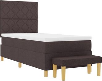 vidaXL Vidaxl - Box Spring Bed with Mattress Dark brown 100 x 200 cm Fabric