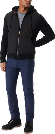 G.H. Bass & Co. Bass Outdoor Mixed Media Jacket Mens Black Long Sleeve Full Zip Hooded MAC78