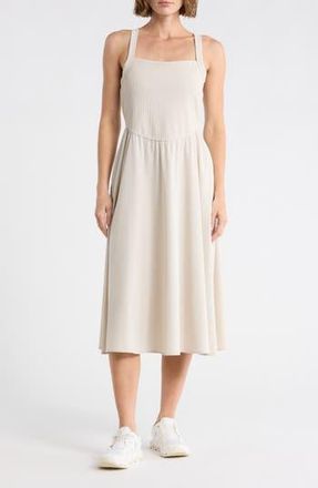 Zella Rib Hybrid Midi Dress in Grey Moonbeam at Nordstrom Rack, Size X-Large