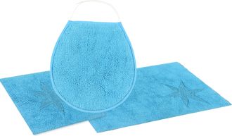 ANDAS Badematte »Marie« Höhe 13 mm rutschhemmend beschichtet fussbodenheizungsgeeignet strapazierfähig Badteppich, Stern Motiv, Hoch-Tief-Struktur, auch als