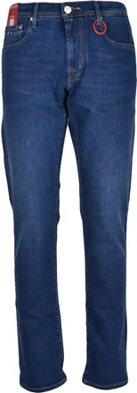 Sartoria Tramarossa Tailored Blue Slim Fit Jeans with Five-Pocket Design