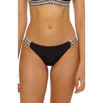 BECCA by Rebecca Virtue Fiesta American Basket Weave Trim Bikini Bottoms in Black at Nordstrom Rack, Size Medium