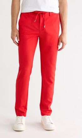 T.R. Premium Slim Fit Solid Linen Blend Trousers in Red at Nordstrom Rack, Size 30
