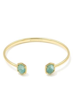 Kendra Scott Daphne Frame Stone Cuff Bracelet in Gold Teal Amazonite at Nordstrom