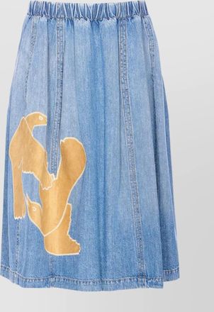 Marni midi denim skirt elastic waistband