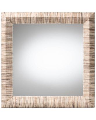 Baxton Studio Adino Bohemian Woven Grasscloth Square Accent Mirror