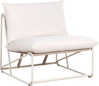 Beliani Garden Chair with Cushion PICO Metal Light Beige