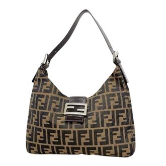Fendi Pre-owned Shoulder Bags, female, Brown, Size: ONE SIZE Pre-owned Nylon Shoulder Bag