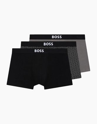 HUGO BOSS Mens BOSS Trunk 3-Pack BOSS ONE D, Black, Grey - Size: 38/39/32