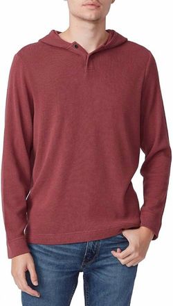 Paige Logan Hooded Henley Top In Red Velvet