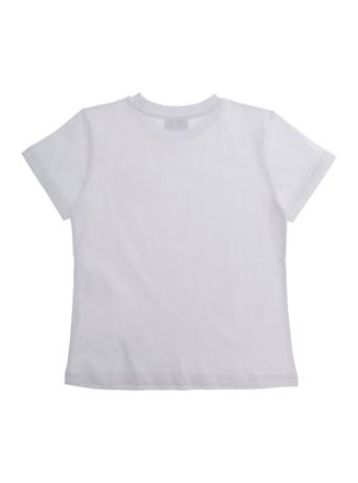 Moschino Girls T-Shirt Crew Neck White Cotton T-Shirts And Polos