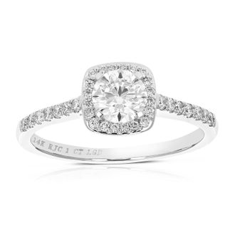 Vir Jewels 1 cttw Lab Grown Diamond Engagement Ring in 14K White Gold For Women