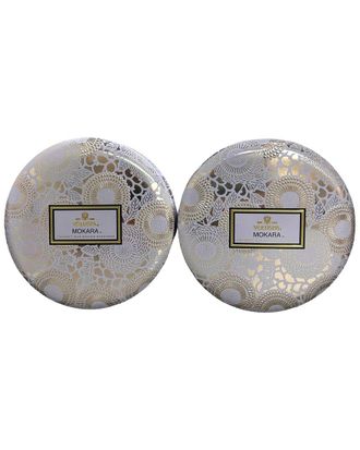 Voluspa Pack Of 2 12Oz Mokara 3-Wick Tin Candles