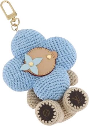 Louis Vuitton Pre-owned Cotton Key-holder - Dames - Vintage Accessoires - Blauw - ONE Size - Katoen - Vintage