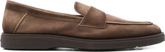 Santoni Mocassini penny in pelle scamosciata - Marrone