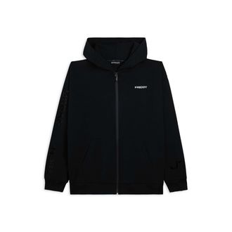 Freddy Felpa full zip con cappuccio in jersey e tasche a marsupio