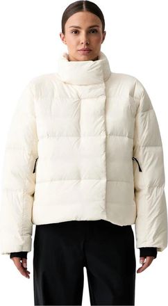 Rossignol Aretu Cropped Down Jacket - Dames - Ski Jassen - Beige - L - Nylon - Fitness