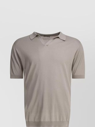 John Smedley collared polo shirt with ribbed cuffs and hem