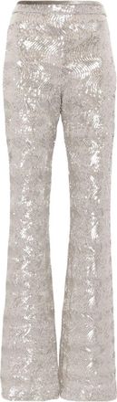 Forte_Forte sequin-embellished flared trousers - women - Polyester/Elastane - II - Silver