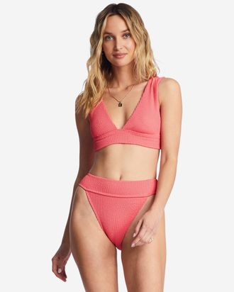 Billabong Triangel-Bikini-Top BILLABONG Summer High, Damen, Gr. XS, Cup B, rot (coral crush), Obermaterial: 69% Microfaser, 23% Microfaser, 8% Elasthan;, Bikini