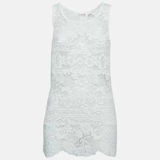 Isabel Marant White Patterned Lace Sleeveless Top