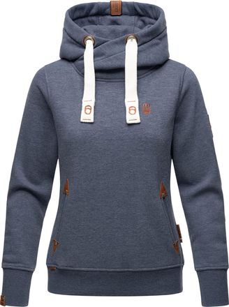 Navahoo Dames Hoodie Namikaa - Warme Trui met Hoge Kraag & Kunstleren Details