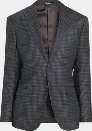Emporio Armani Blur Box Checked Wool Sport Coat
