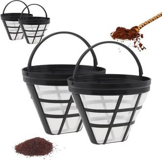 OEM Filtro De Caf&eacute; De 4 Piezas, Filtro Reutilizable, Malla De Nailon Lavable, Red Para Caf&eacute;, Filtro De Caf&eacute; Reutilizable, Negro, 11,7 X 8,8 X 5,5 Cm