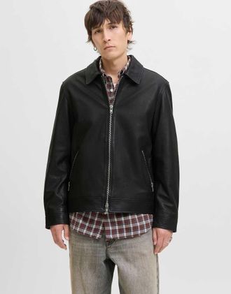 Jack & Jones Giacca in pelle nera-Nero