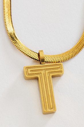 Anthropologie Water Resistant Initial Necklace