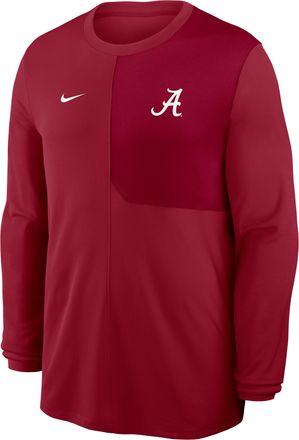 Nike Alabama Sideline Coach Nike Mens Dri-FIT College Long-Sleeve Top in Red | 03B10DWVABN-2QD