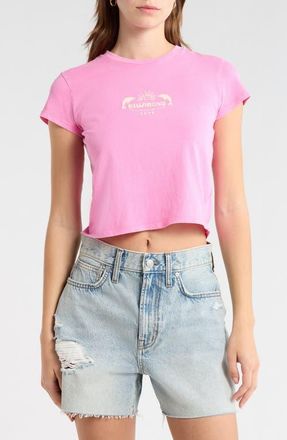 Billabong Getting There Soon Crop Graphic T-Shirt in Guava at Nordstrom, Size X-Small