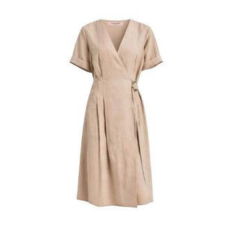 Twinset Midi Dresses, female, Beige, Size: S V Dress