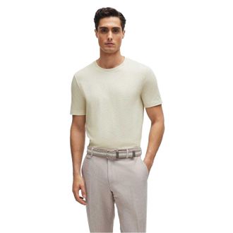 HUGO BOSS Heren Boss Katoen Regular T-shirt (Wit)