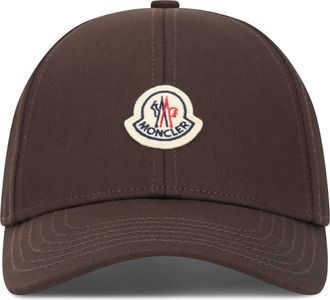 Moncler Mens Cap With Logo Brown Cotton Hat
