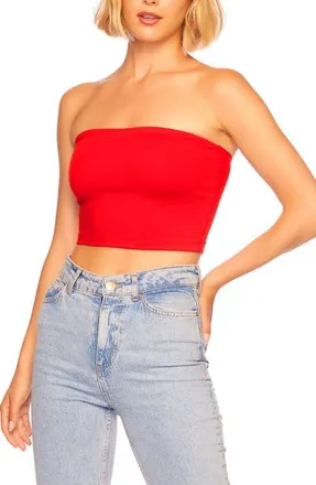 Susana Monaco Core Crop Tube Top in Perfect Red at Nordstrom, Size X-Small