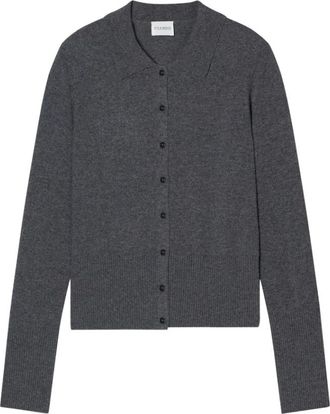 Closed Ash Grey Sweater met knoopsluiting - Dames - Vesten - Grijs - M - Kasjmier - Truien & Vesten