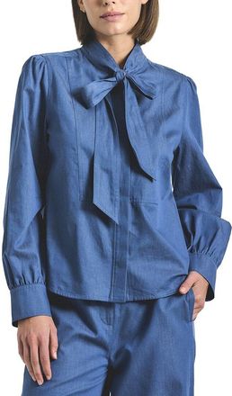 Derek Lam Majah Tie Neck Long Sleeve Blouse