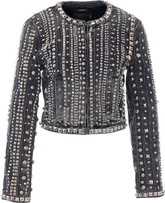R13 Black Studded Hook Denim Jacket